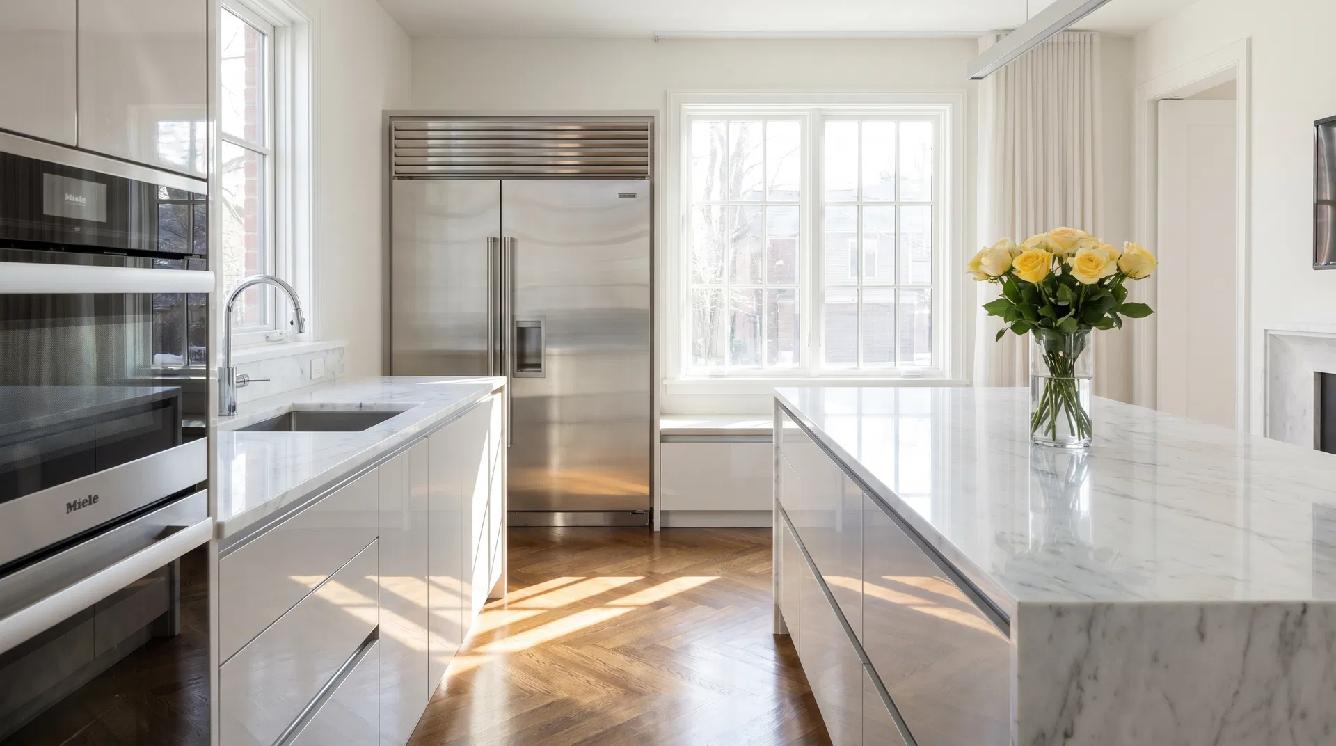 Luxury kitchen after professional cleaning