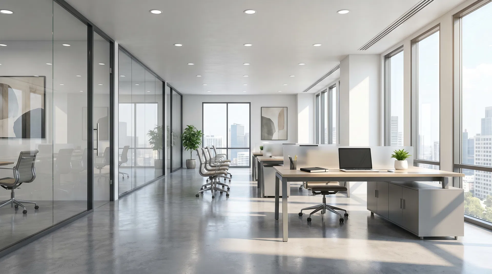 Professional office space after cleaning