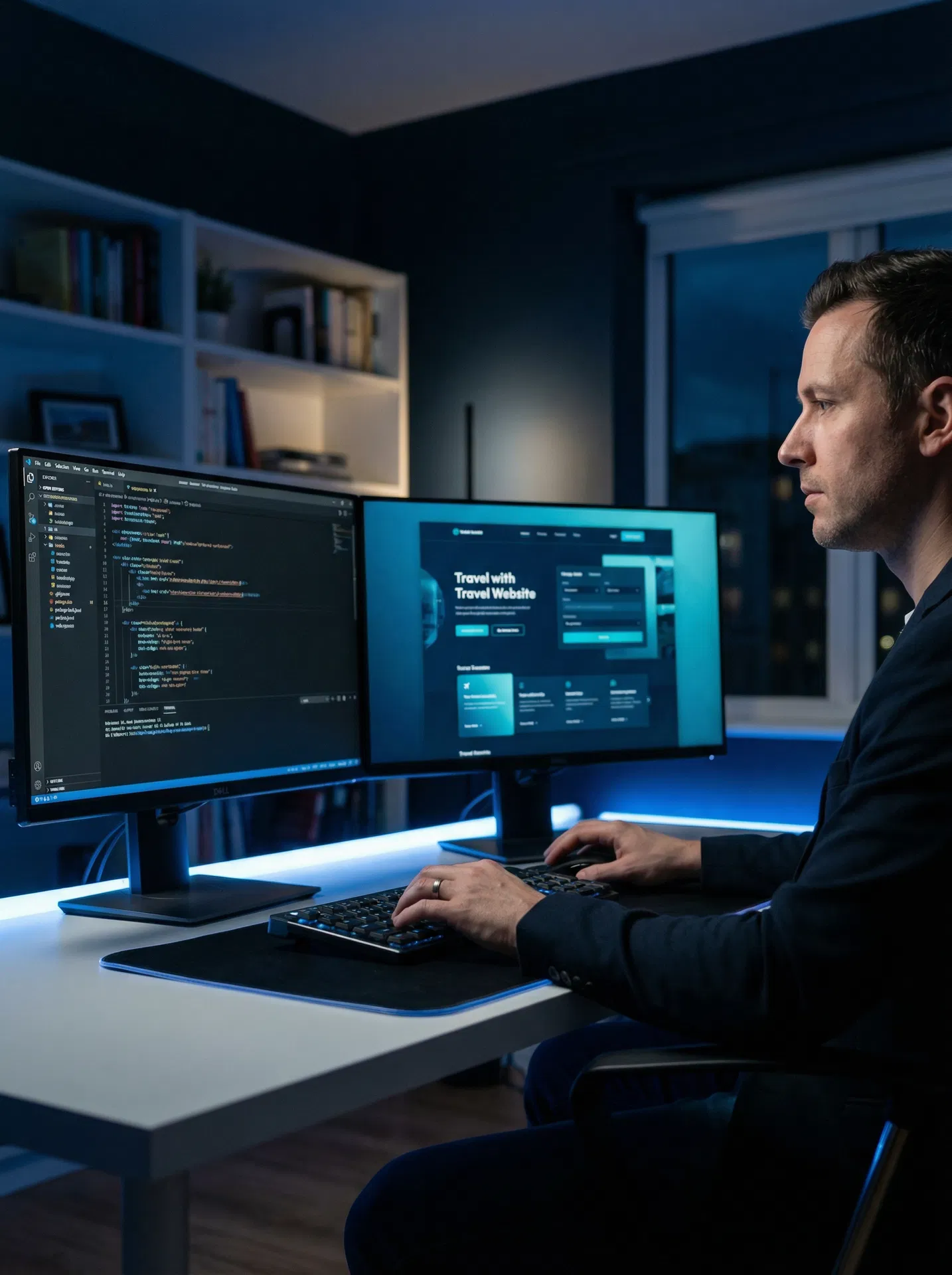 Web designer at work