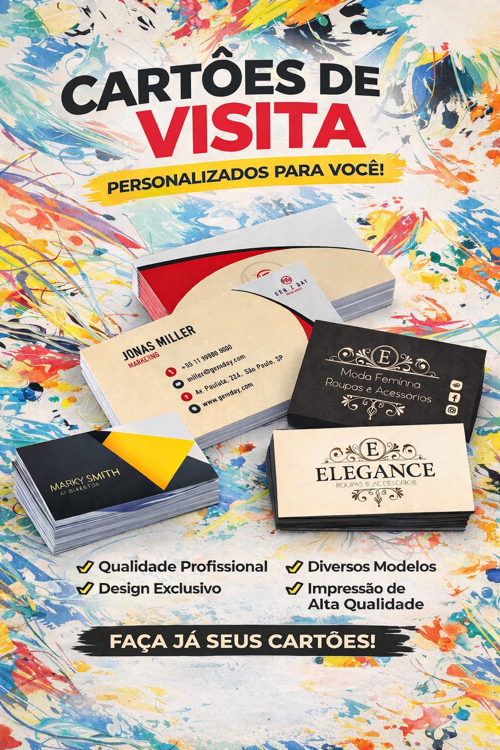 Cartão de vista 90x50mm