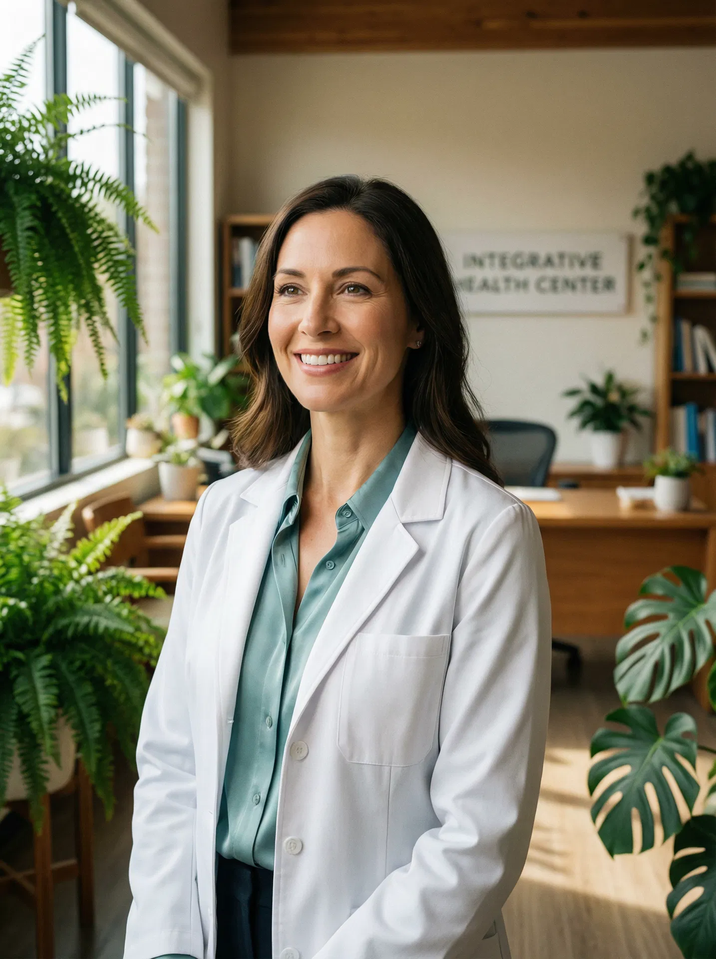 Integrative medicine practitioner in a modern clinic