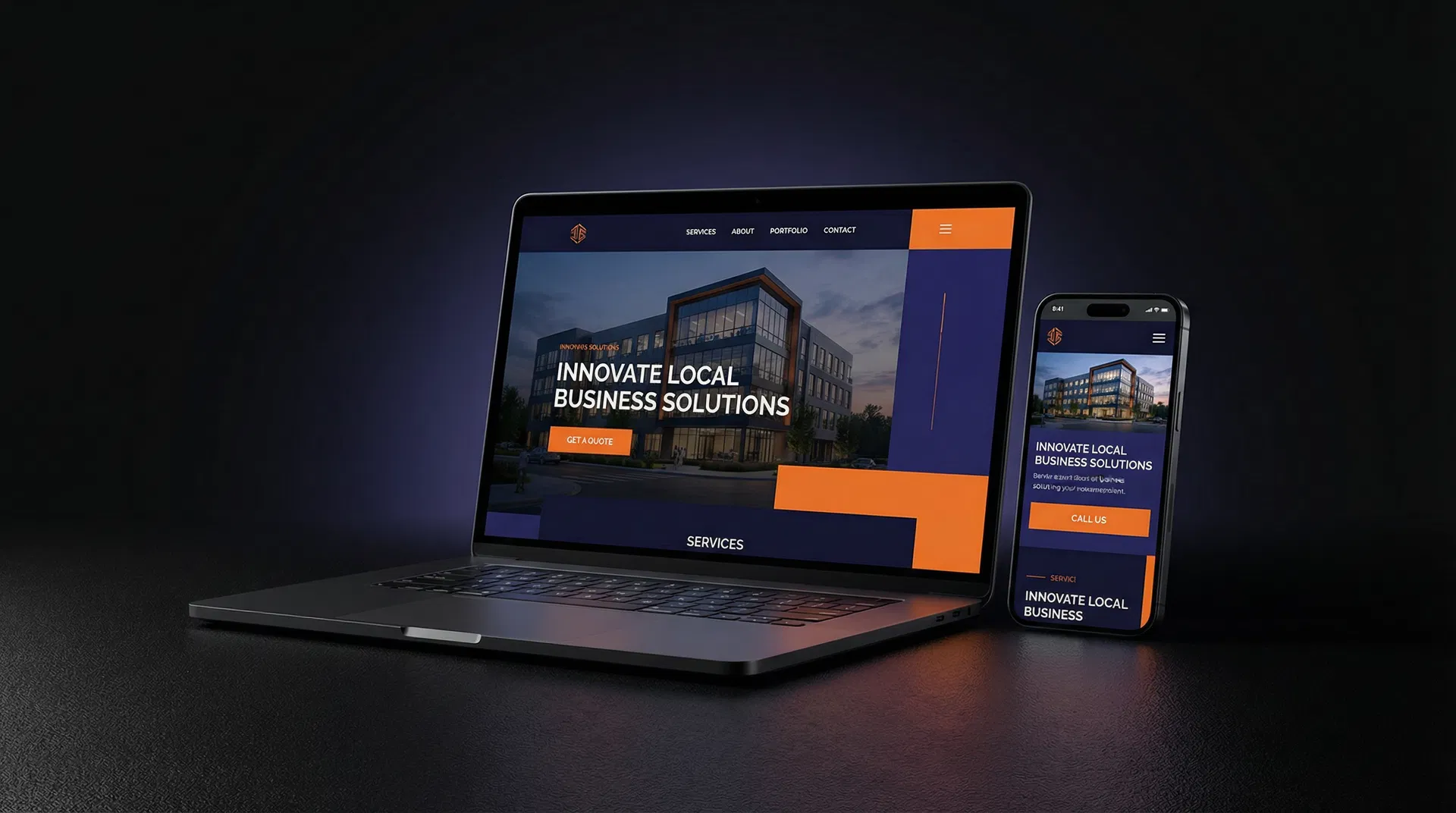 Custom website mockup