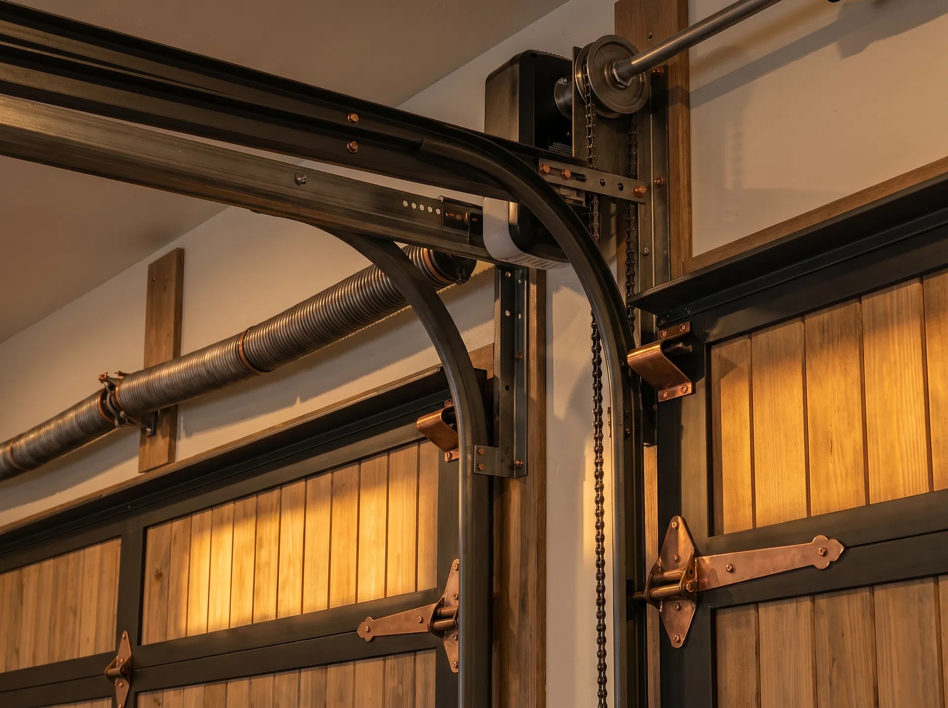 Detailed garage door repair and hardware system image