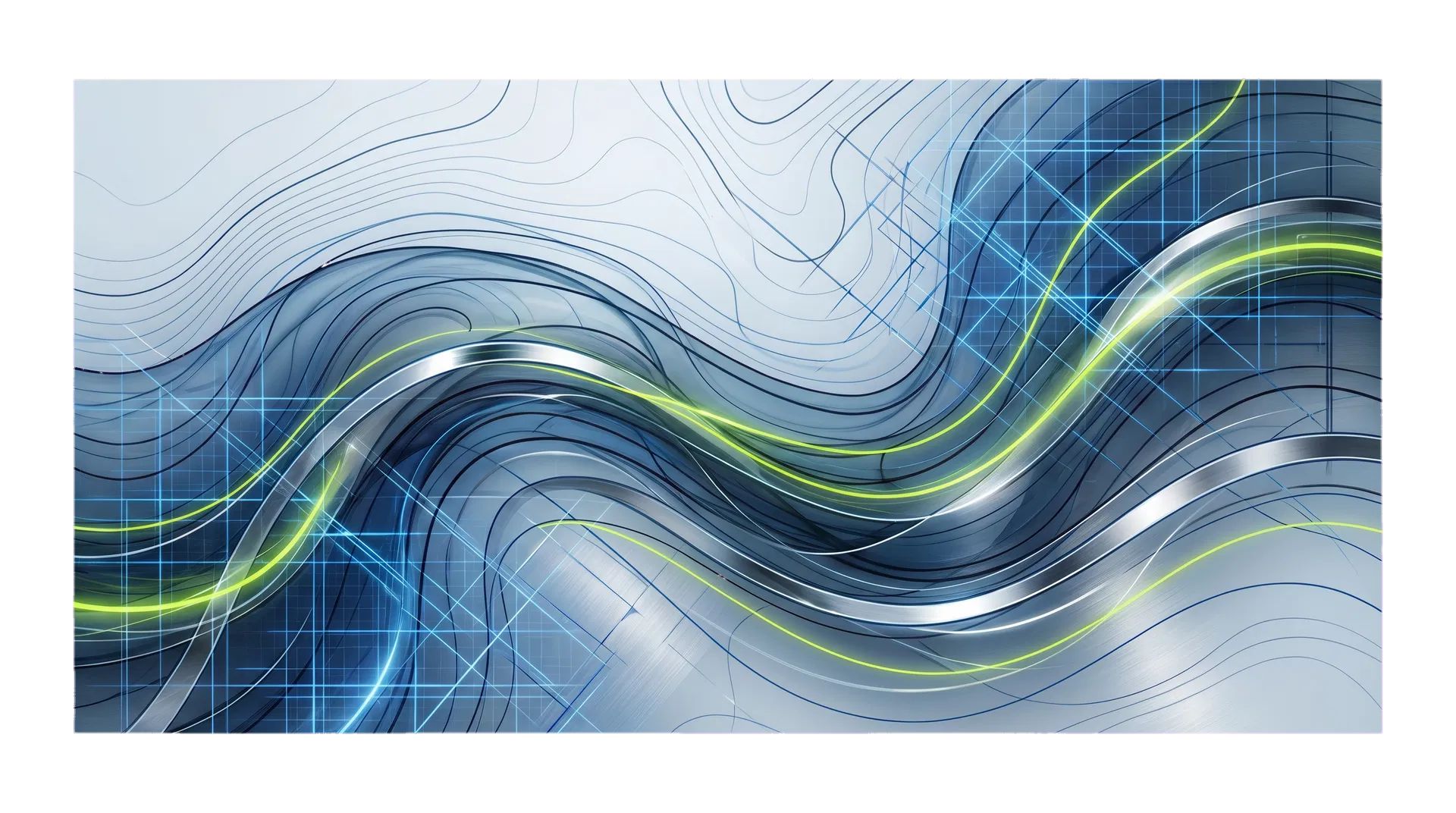 Abstract blueprint-inspired water flow pattern
