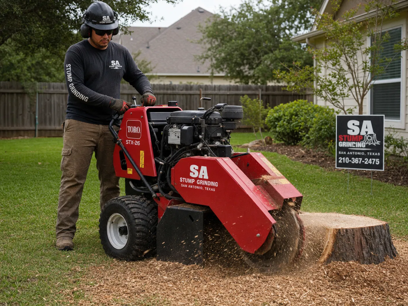On-site stump grinding