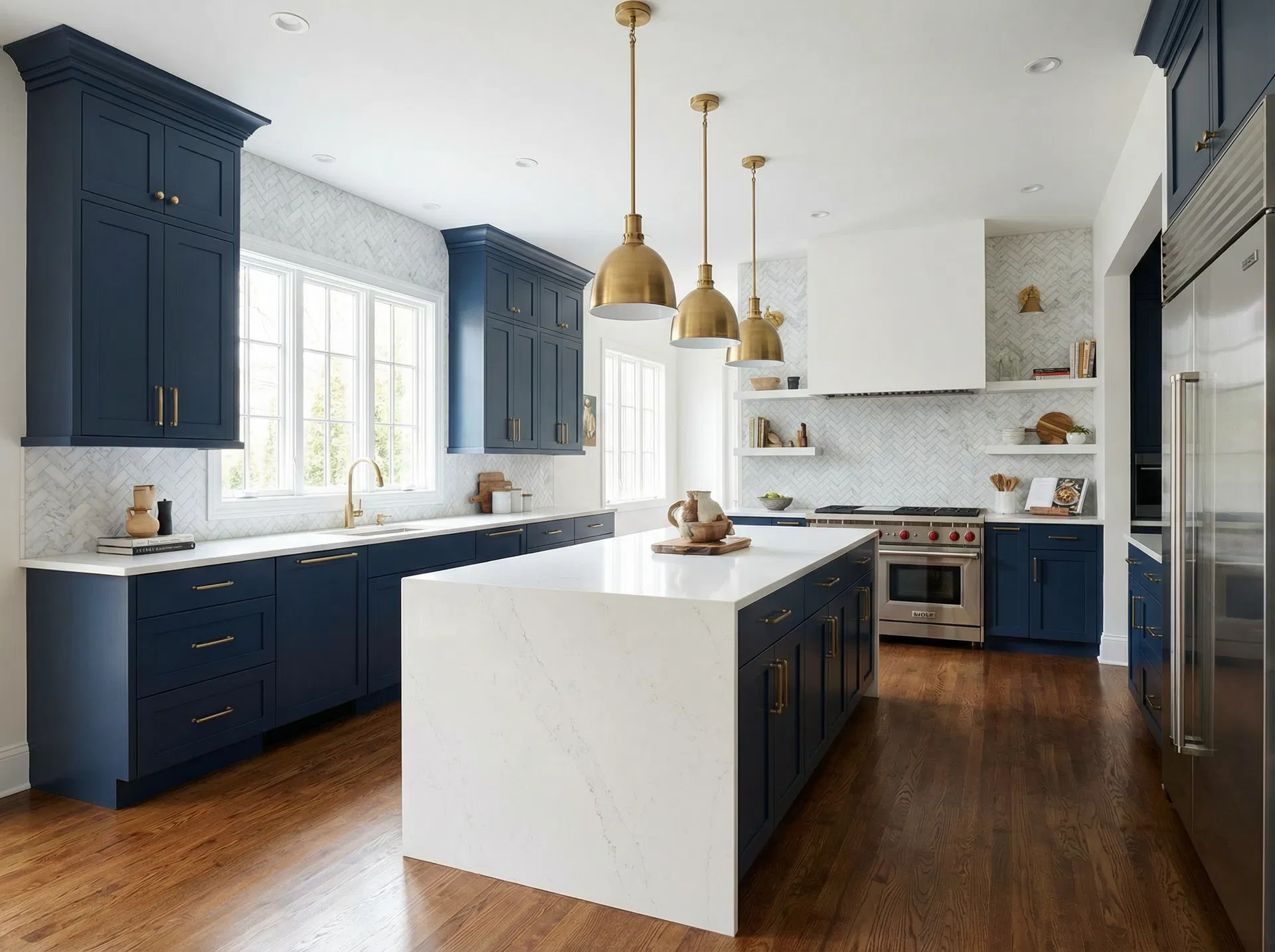 Navy & Brass Kitchen