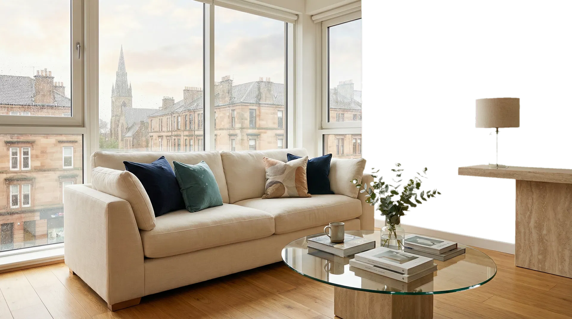 Freshly cleaned living room in Glasgow