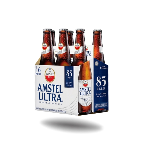 Amstel ultra botella 355ml six pack