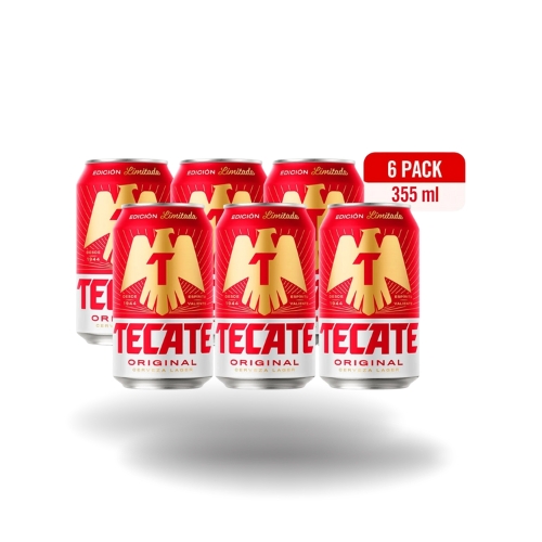 Tecate rojo 355ml six pack