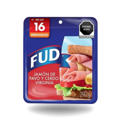 Jamón de pavo y cerdo virginia Fud 290g
