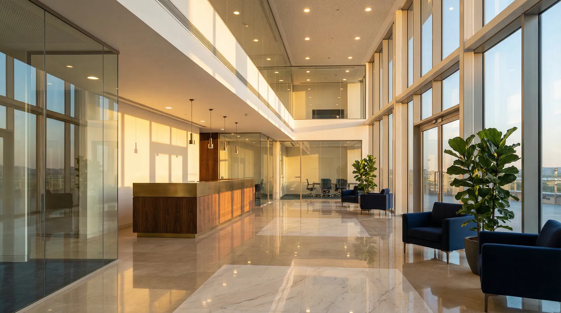 Professional corporate office lobby