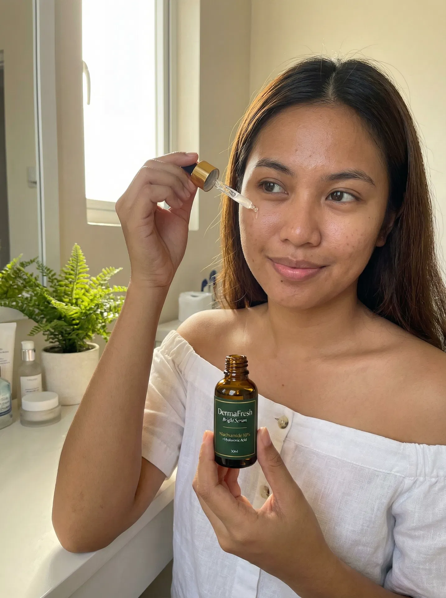 Applying DermaFresh Serum