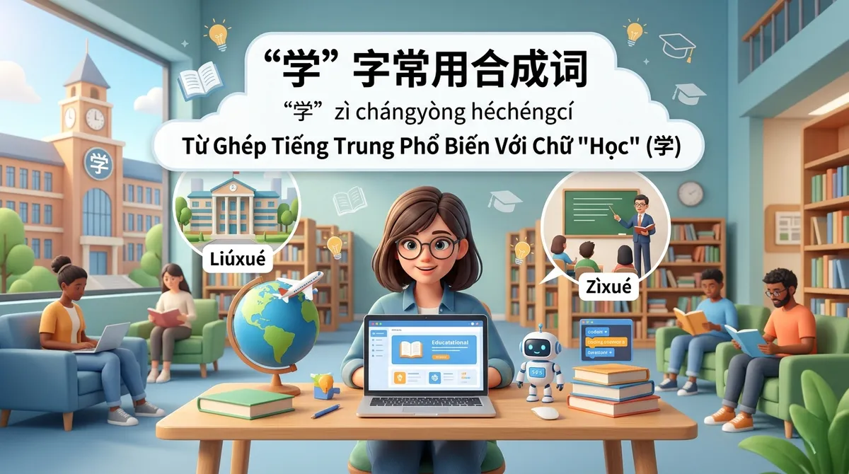 Từ Ghép Tiếng Trung Phổ Biến Với Chữ "Học" (学)