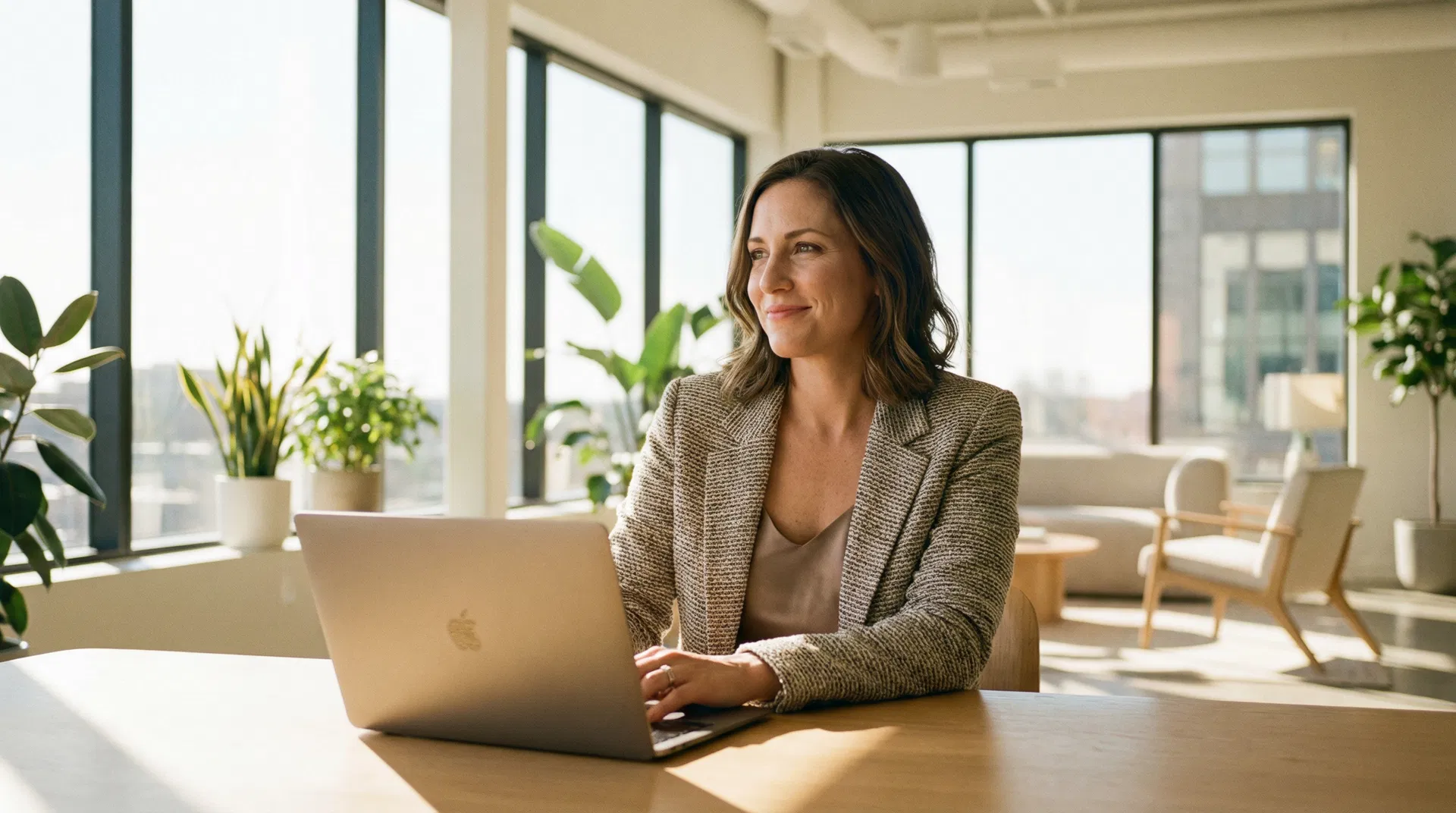 Business owner working productively