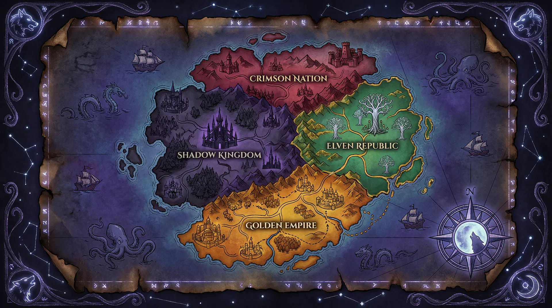 World Map of the Shadow Kingdom Alliance
