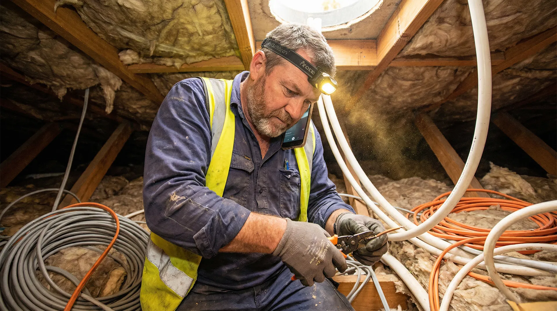 Elbow Deep in Cables. Client Calls.