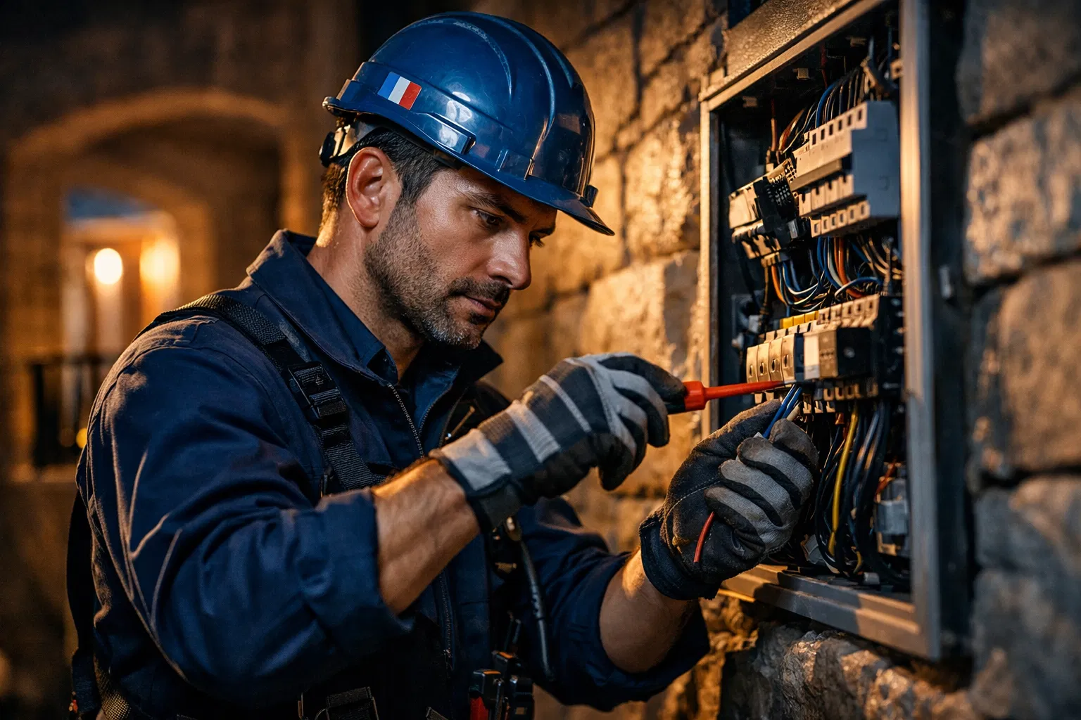 Électricien professionnel en intervention à Montpellier