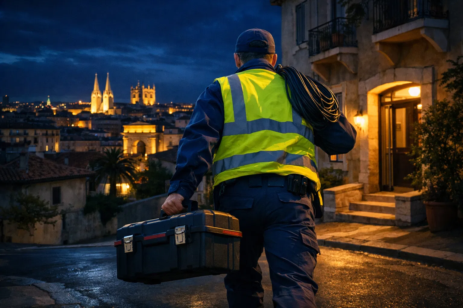 Électricien en intervention d'urgence à Montpellier la nuit