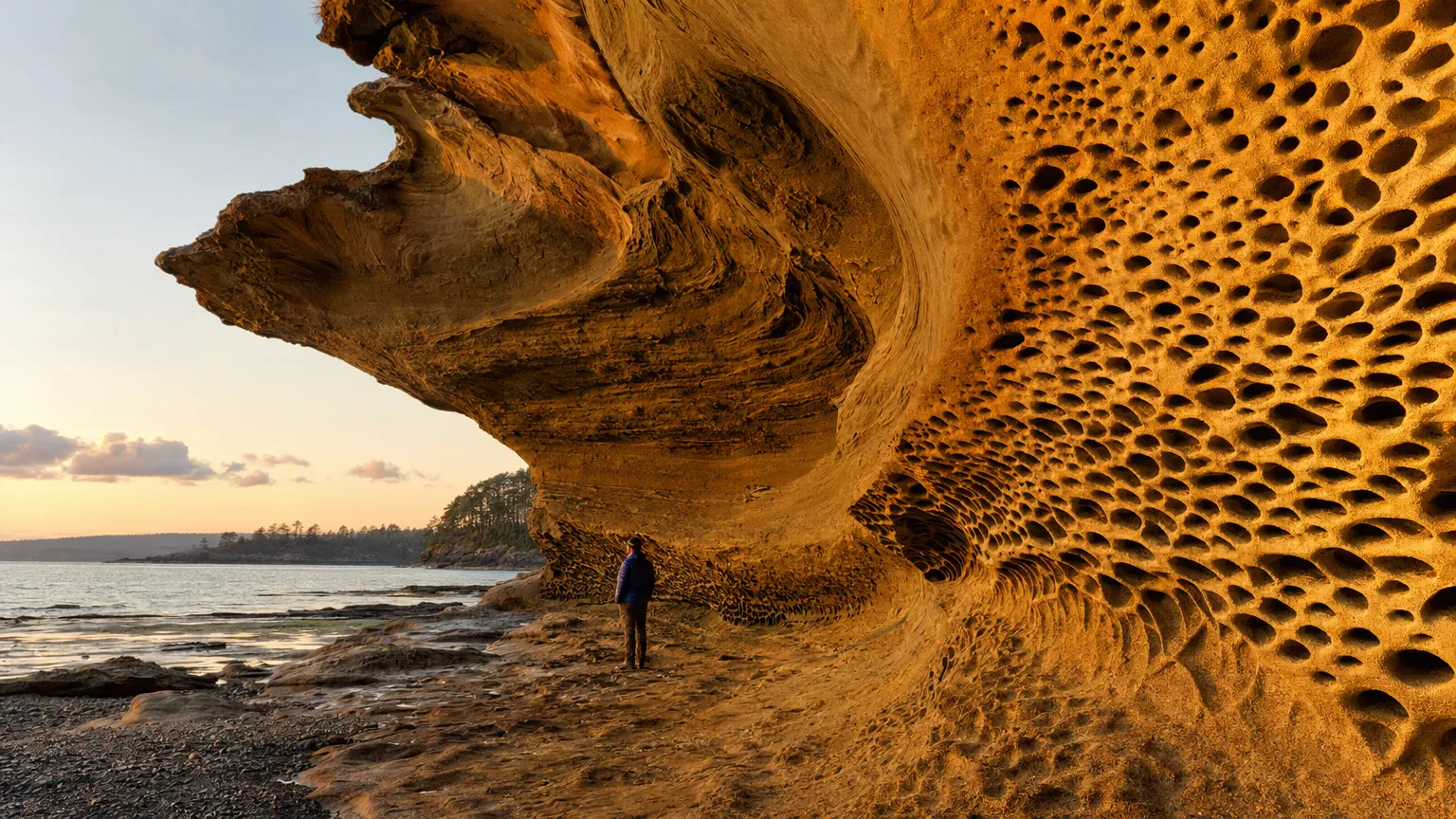Malaspina Galleries sandstone formations on Gabriola Island