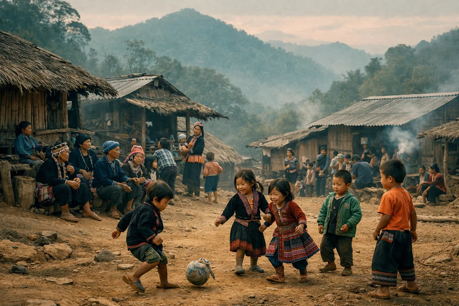 Hill tribe community in northern Thailand