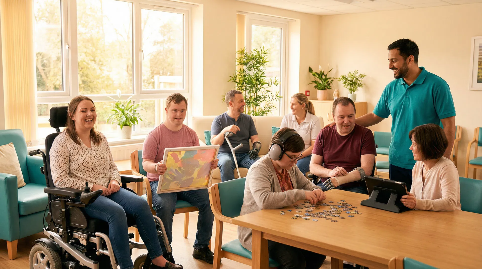 Compassionate caregiver with client