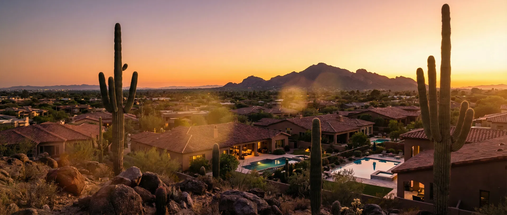 Scottsdale desert landscape at golden hour