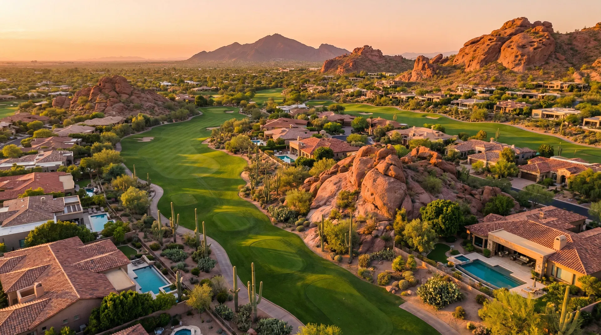 Scottsdale luxury community aerial view