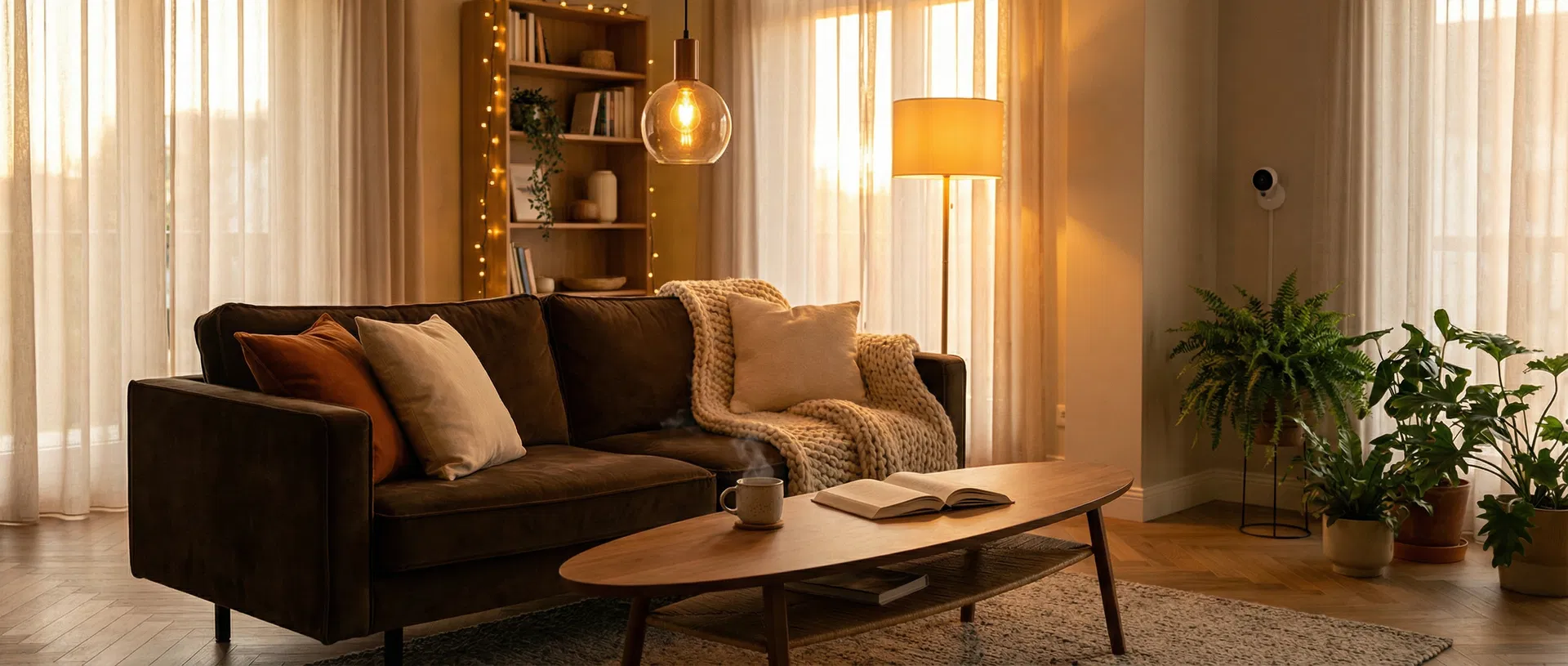 Cozy smart home living room