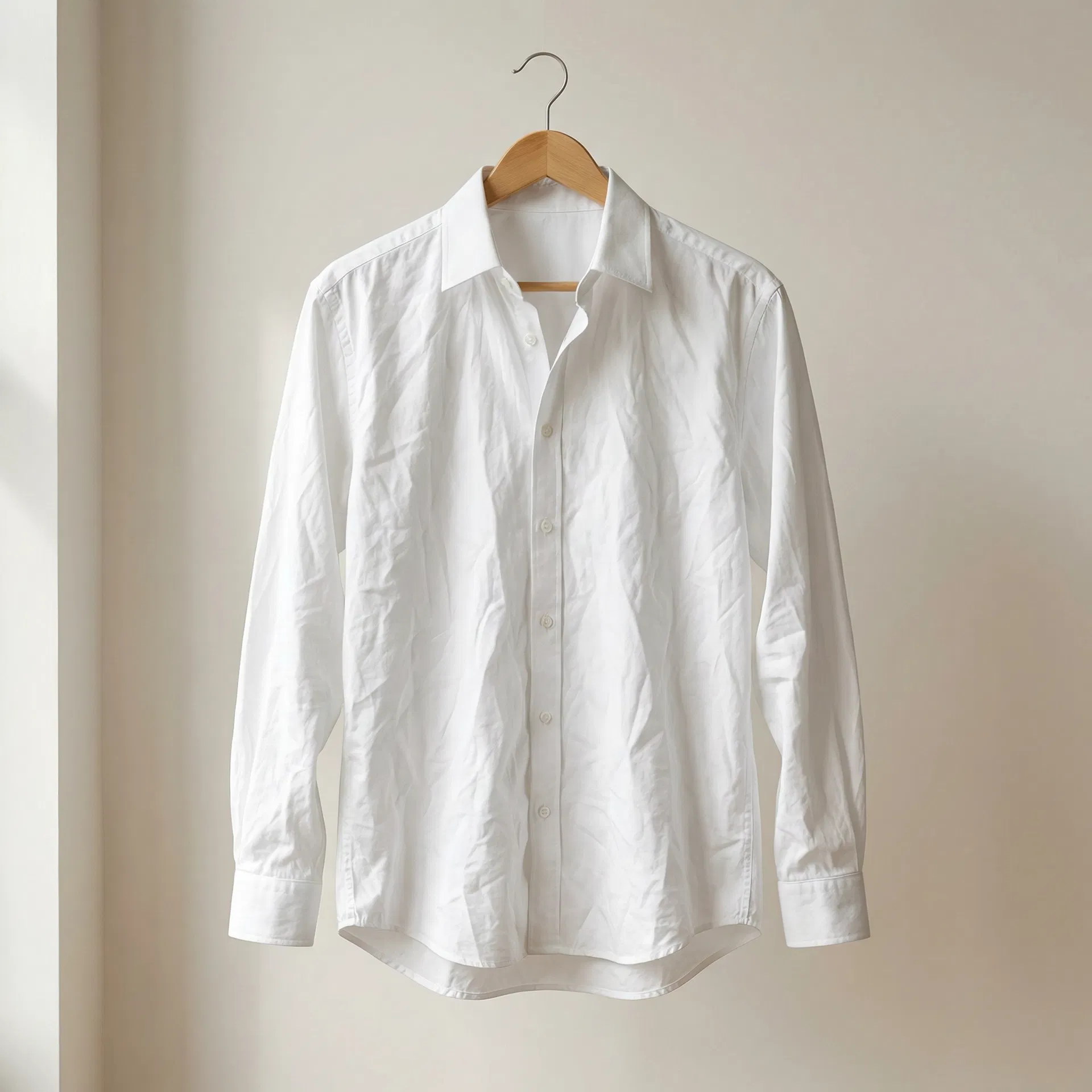 Wrinkled shirt before steaming