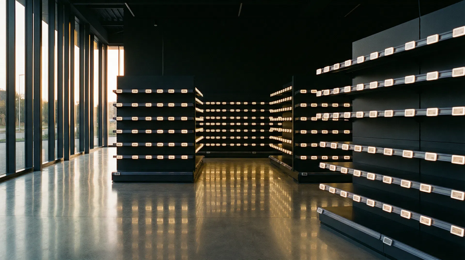 Modern retail environment with electronic shelf labels