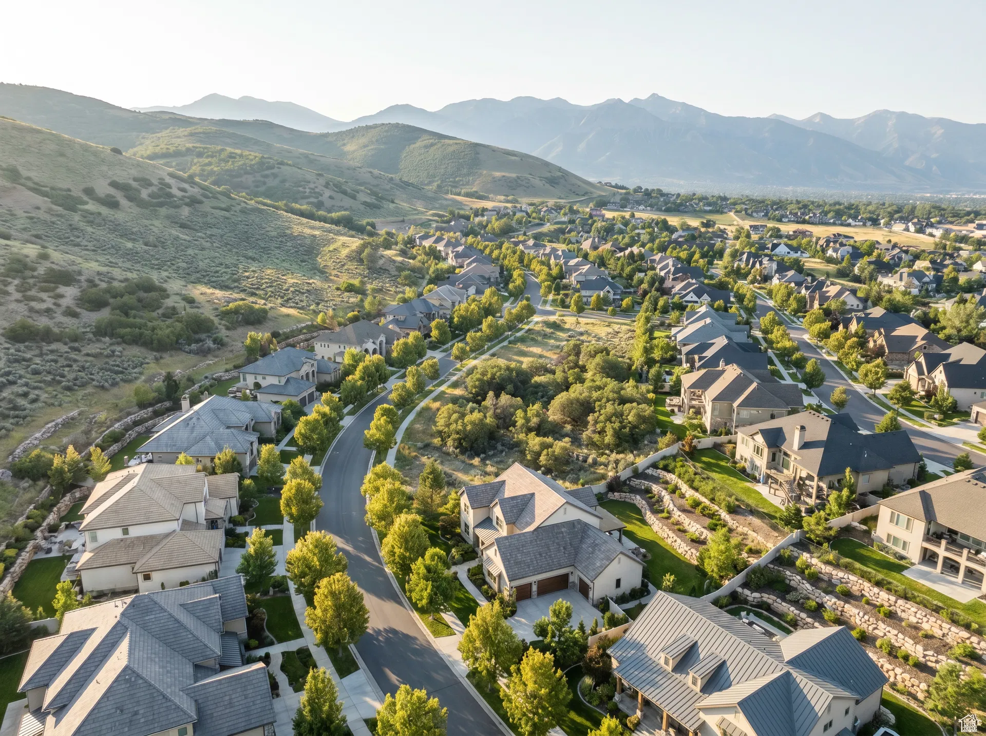 Elevated Utah neighborhood corridor representing Dr. Haws Homes service areas