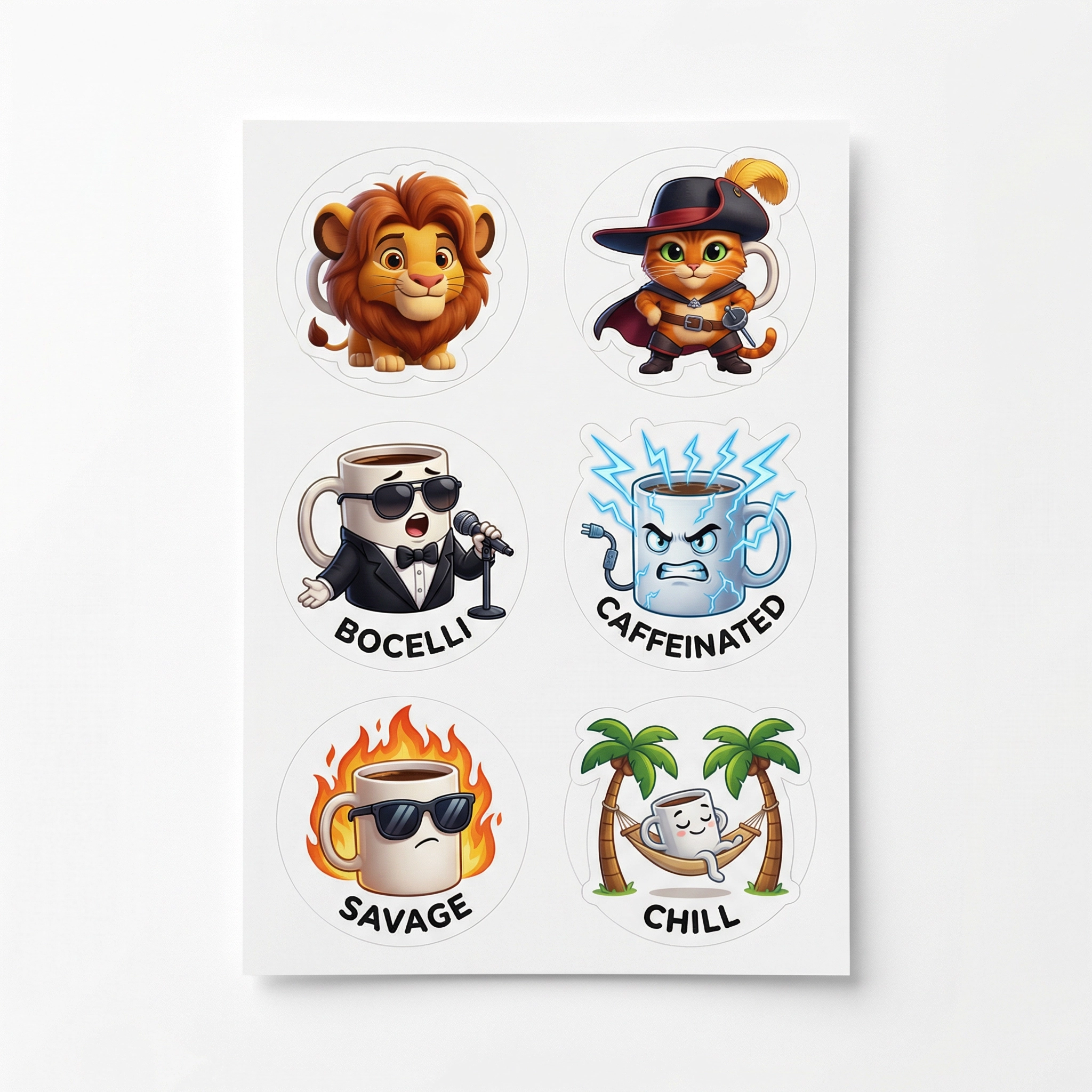 All 6 Personalities Sticker Sheet