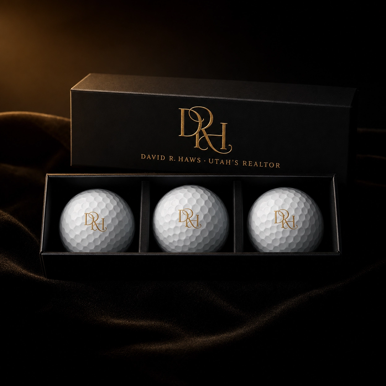 DRH Golf Ball Sleeve — DRH branded swag mock