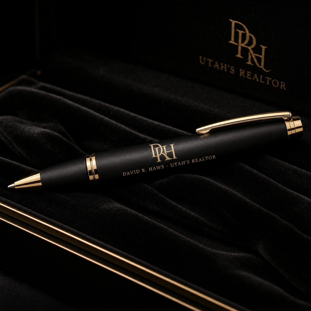 Executive Ballpoint Pen — DRH branded swag mock