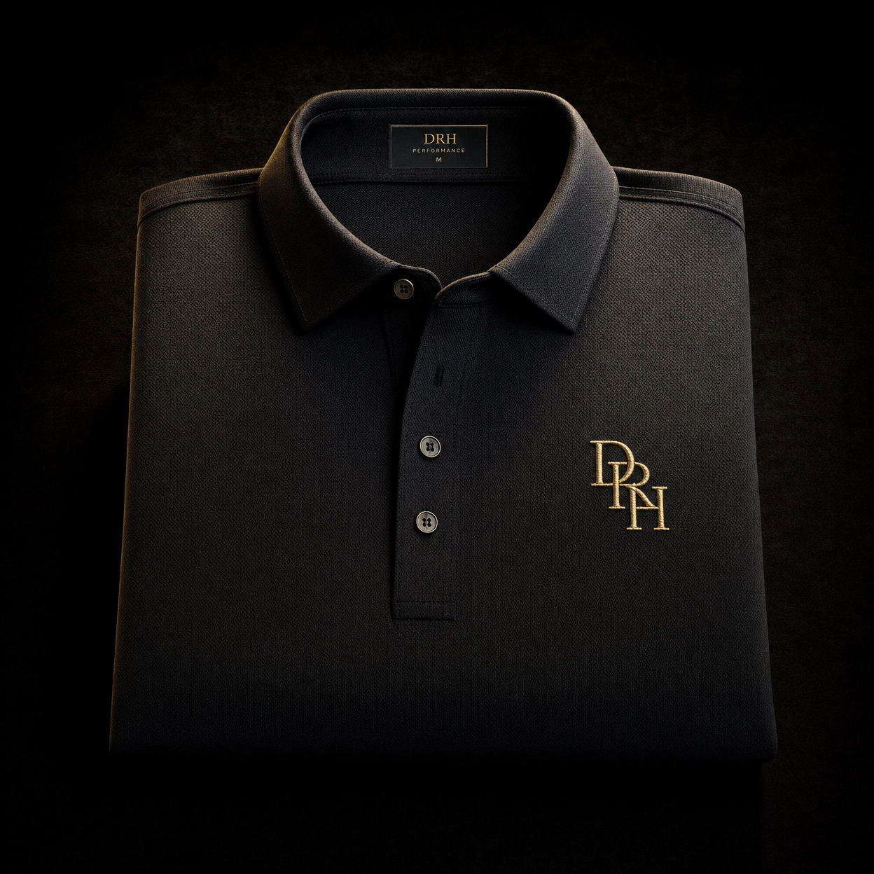 DRH Performance Polo — DRH branded swag mock