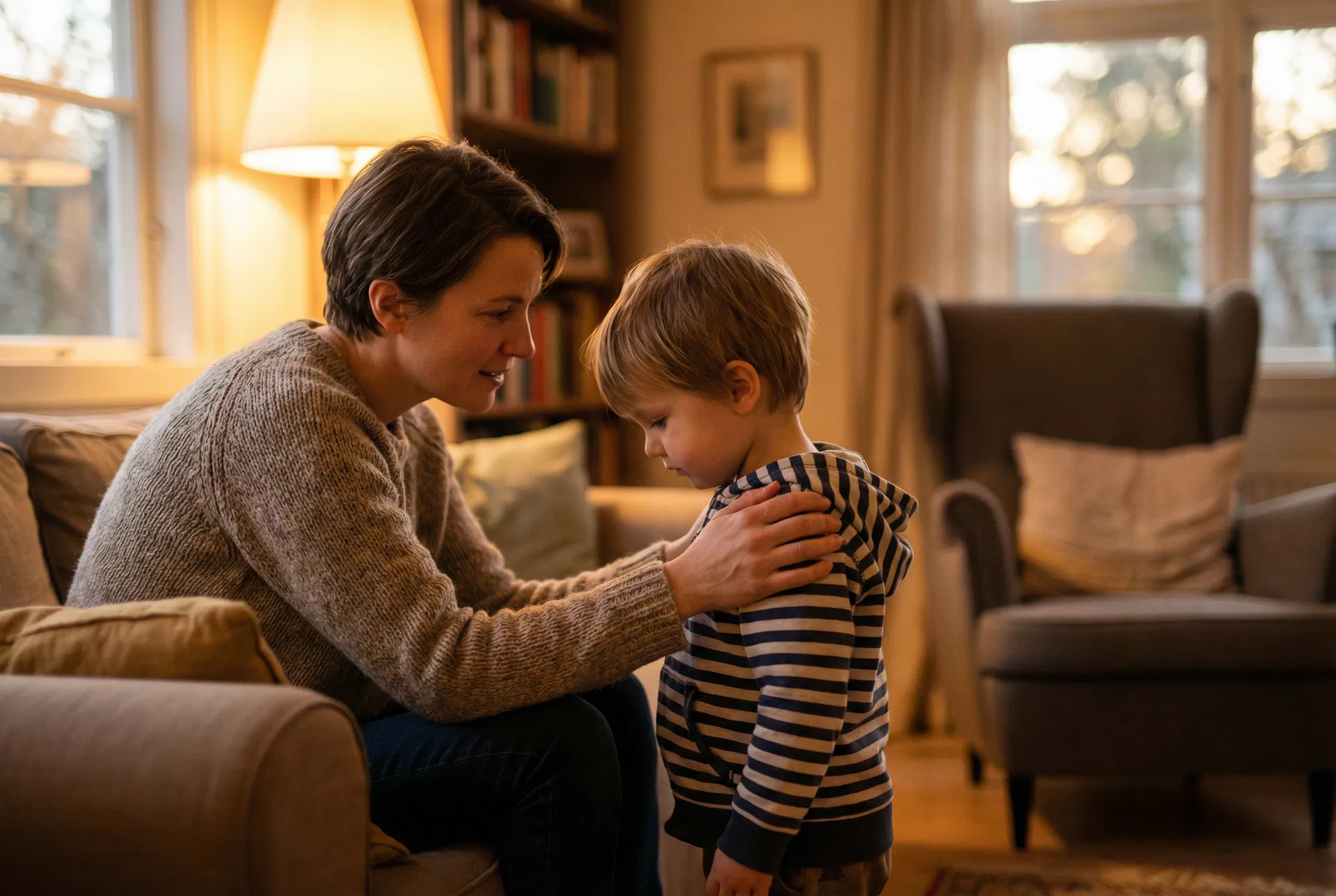 Parent soutenant son enfant