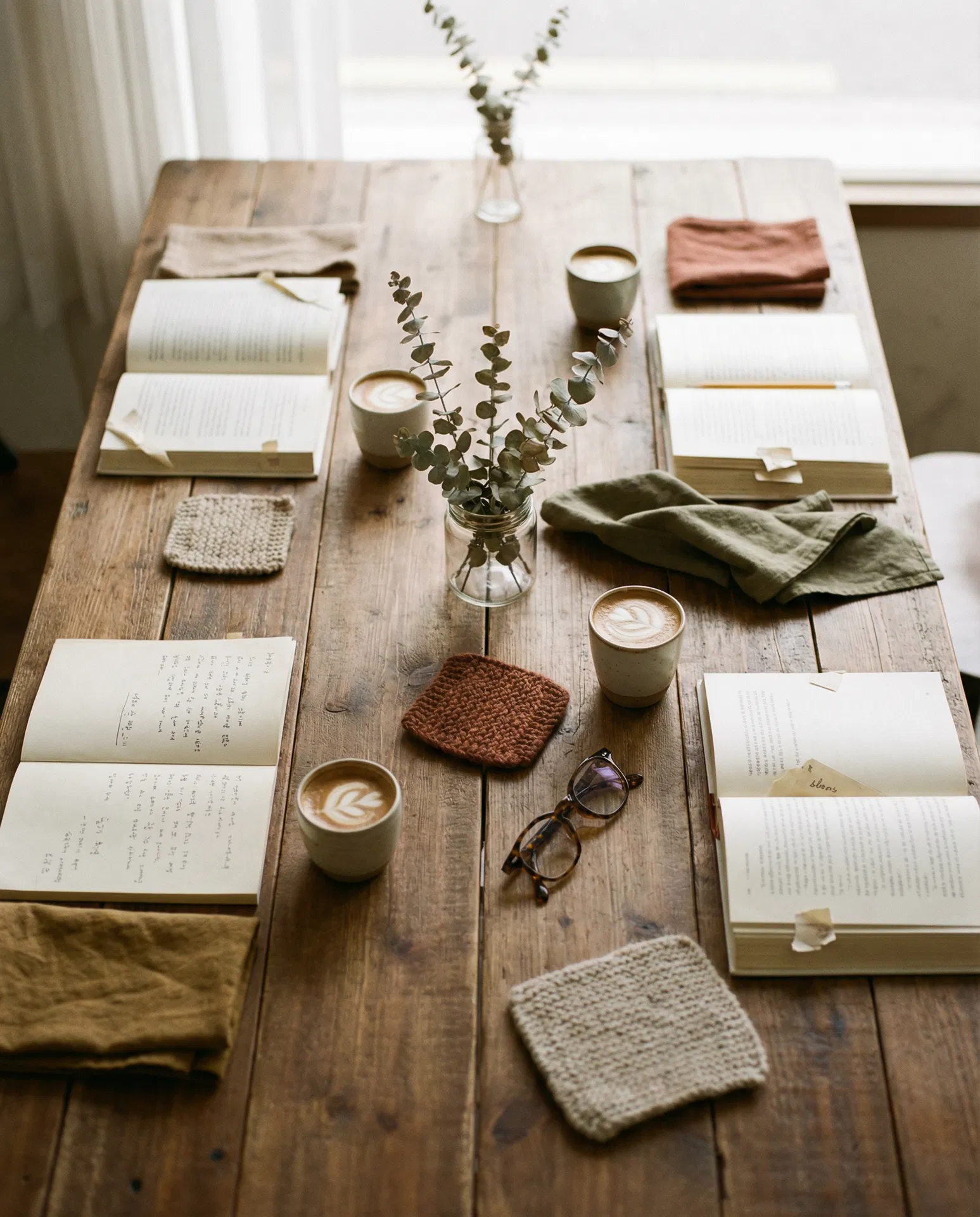 독서모임 테이블 풍경