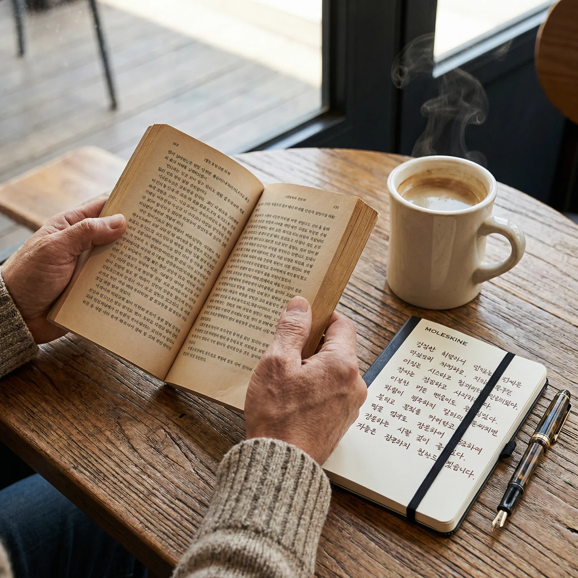 독서 노트와 커피