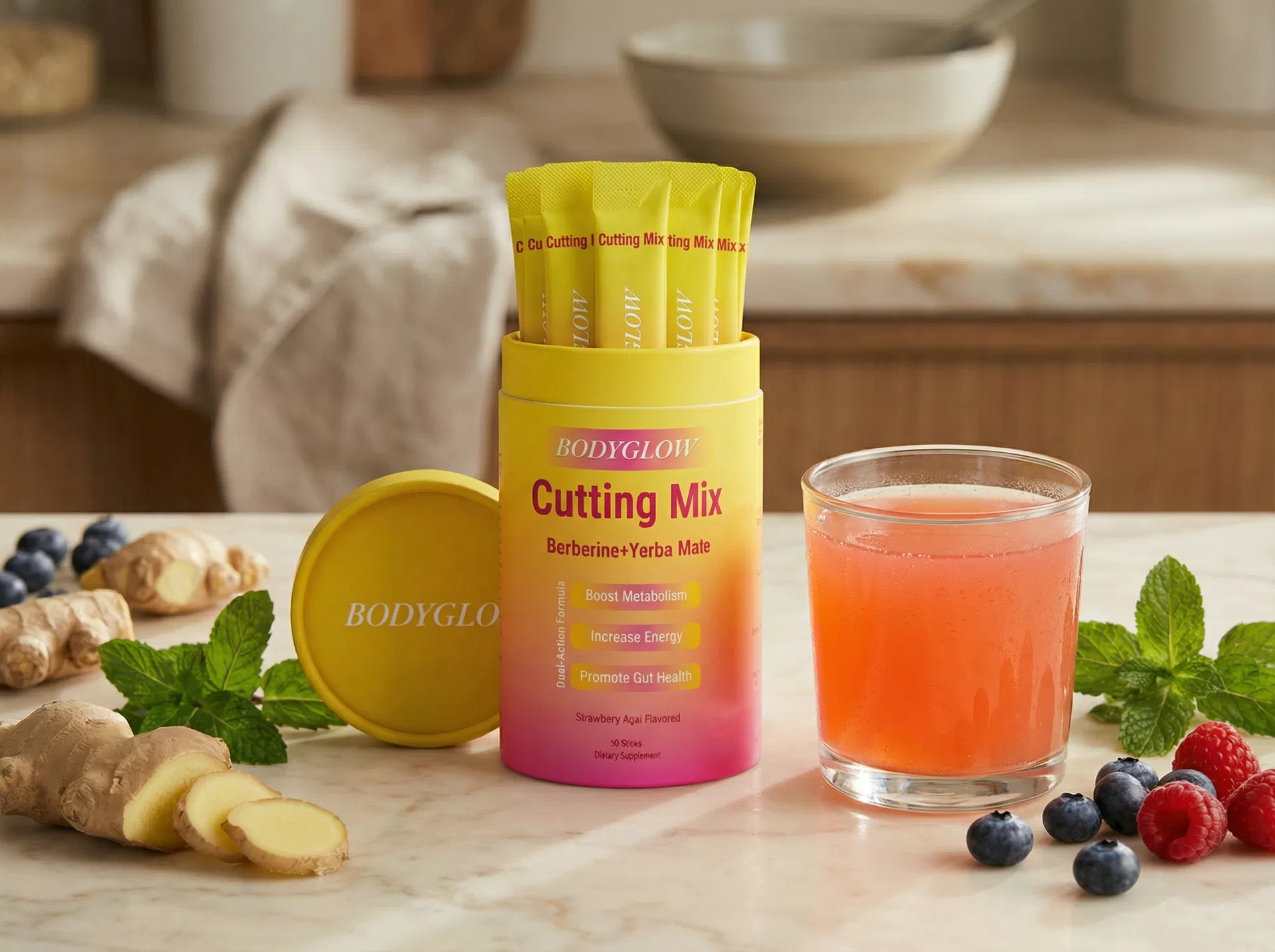 BodyGlow Cutting Drink Mix lifestyle