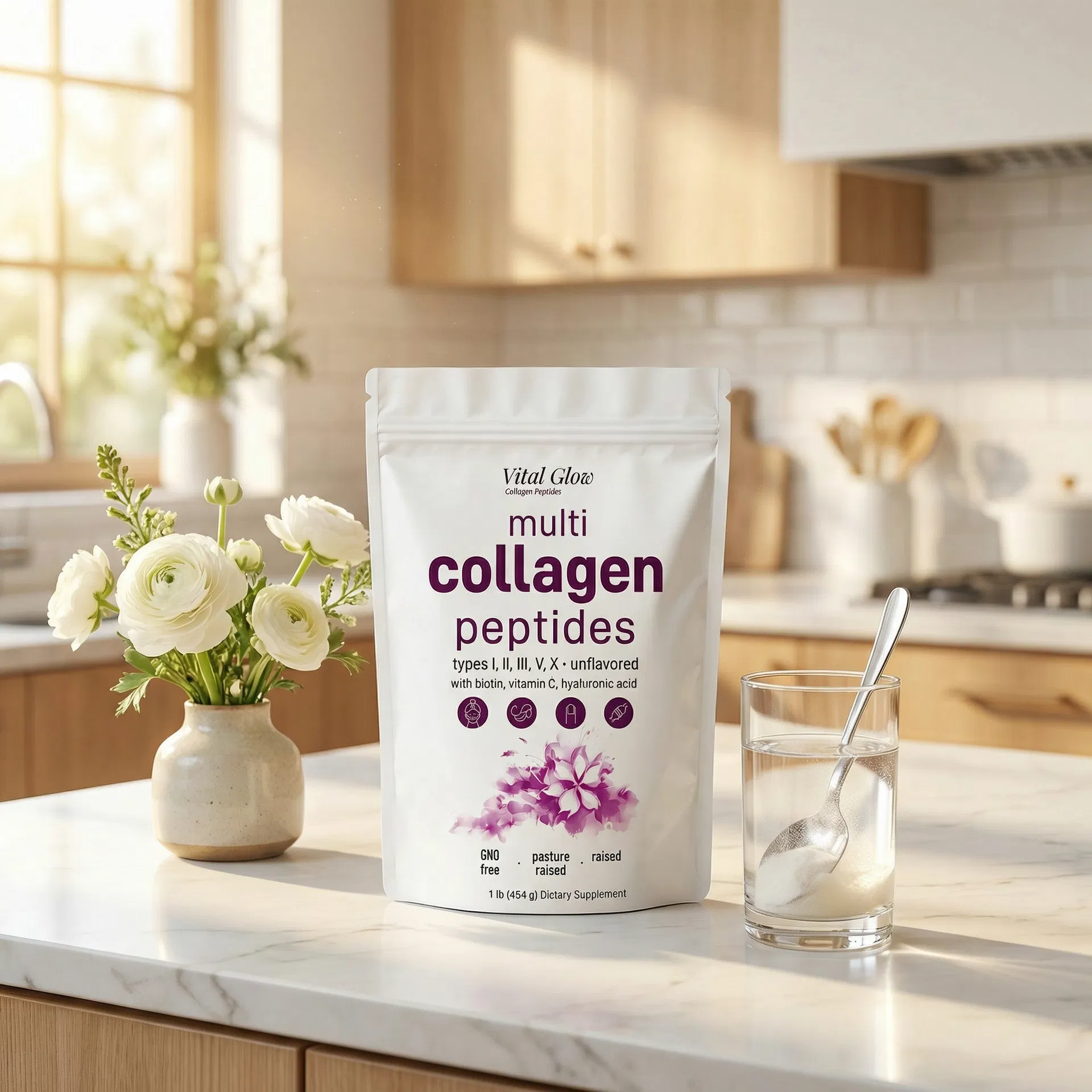 VitalGlow Multi Collagen Peptide Powder