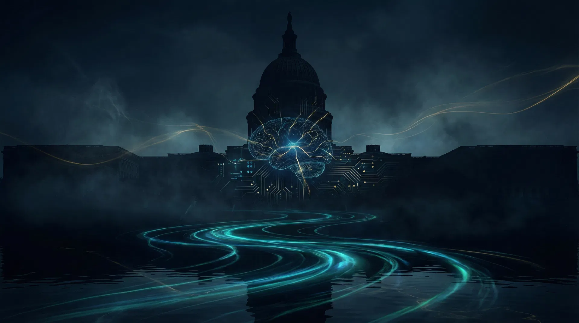 Bâtiment gouvernemental avec réseau neuronal