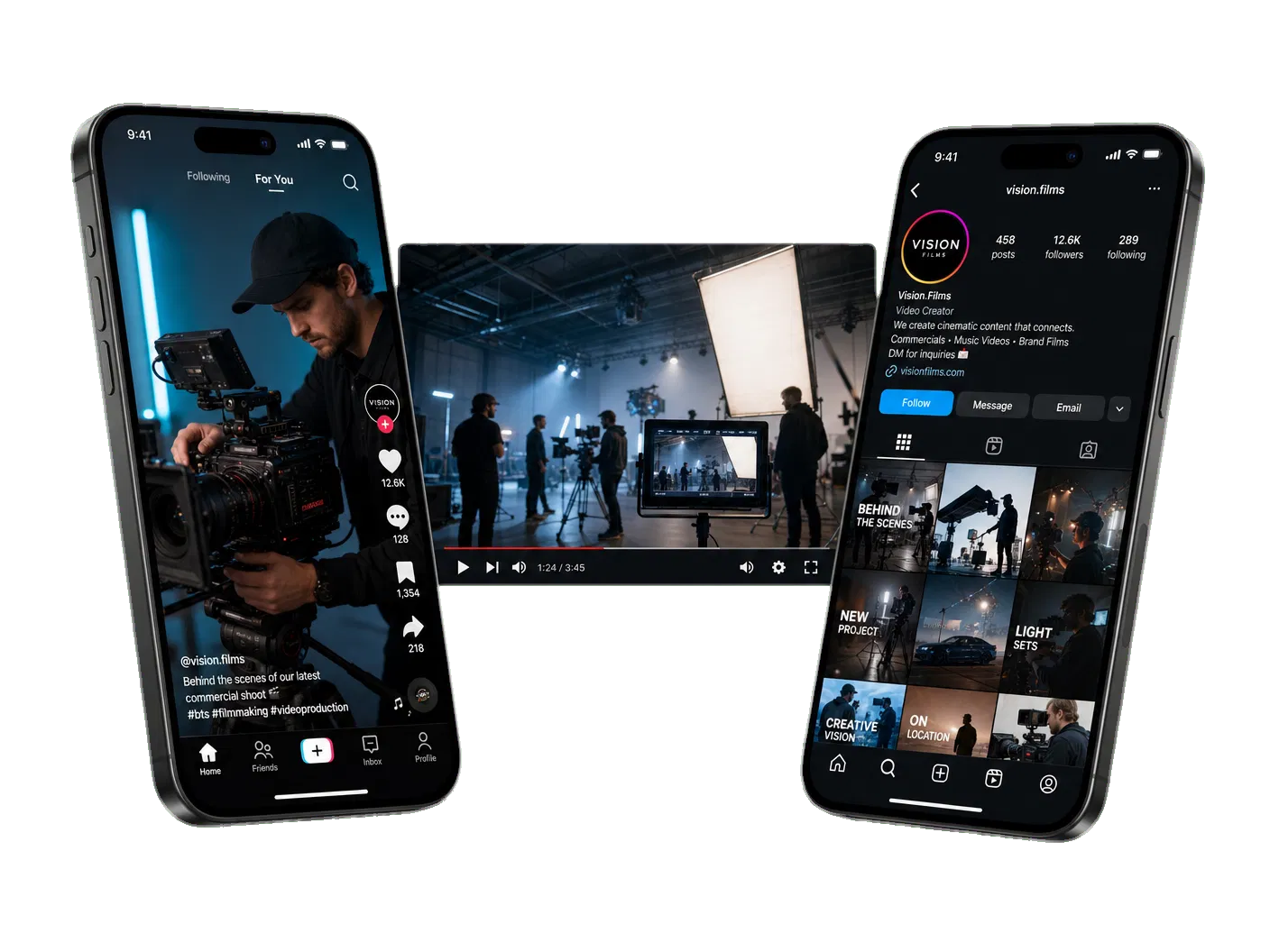 Social Media Content auf Smartphones