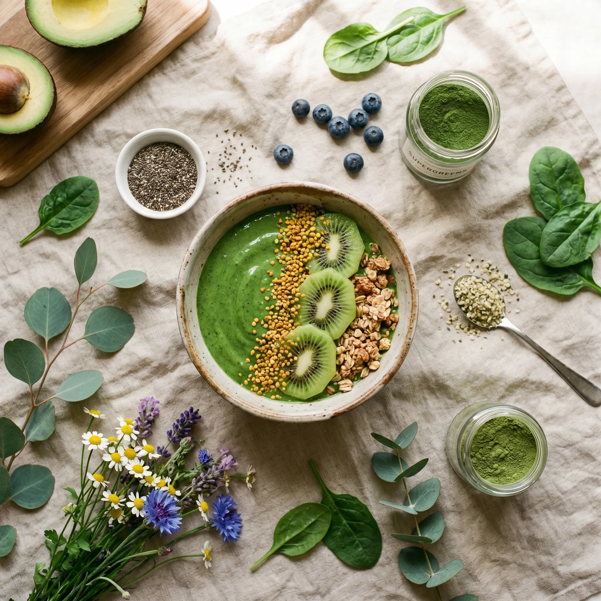 Purium organic superfoods flatlay