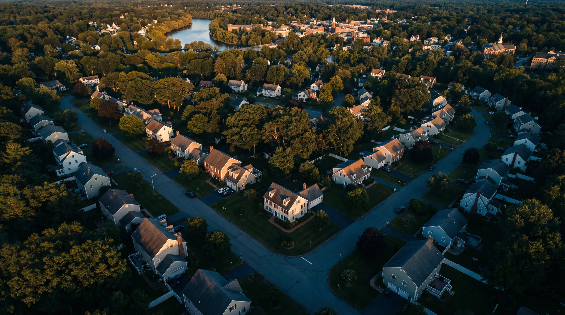 Aerial view of a classic New England home in Hampden County, Massachusetts