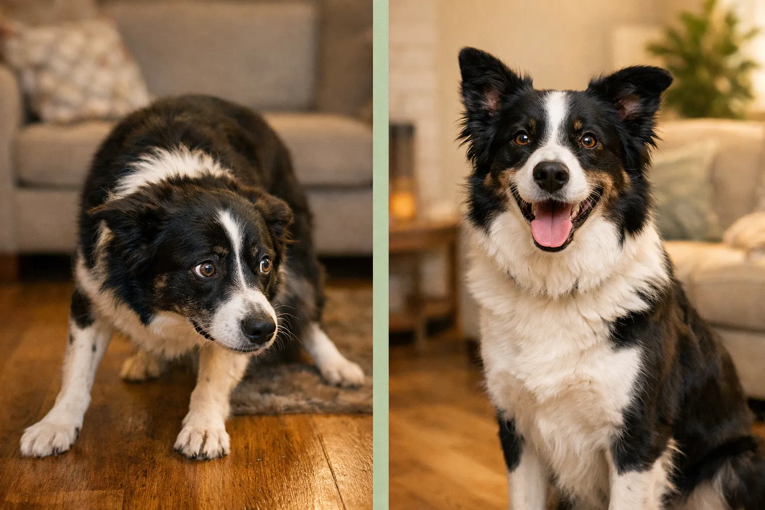 Before and after transformation