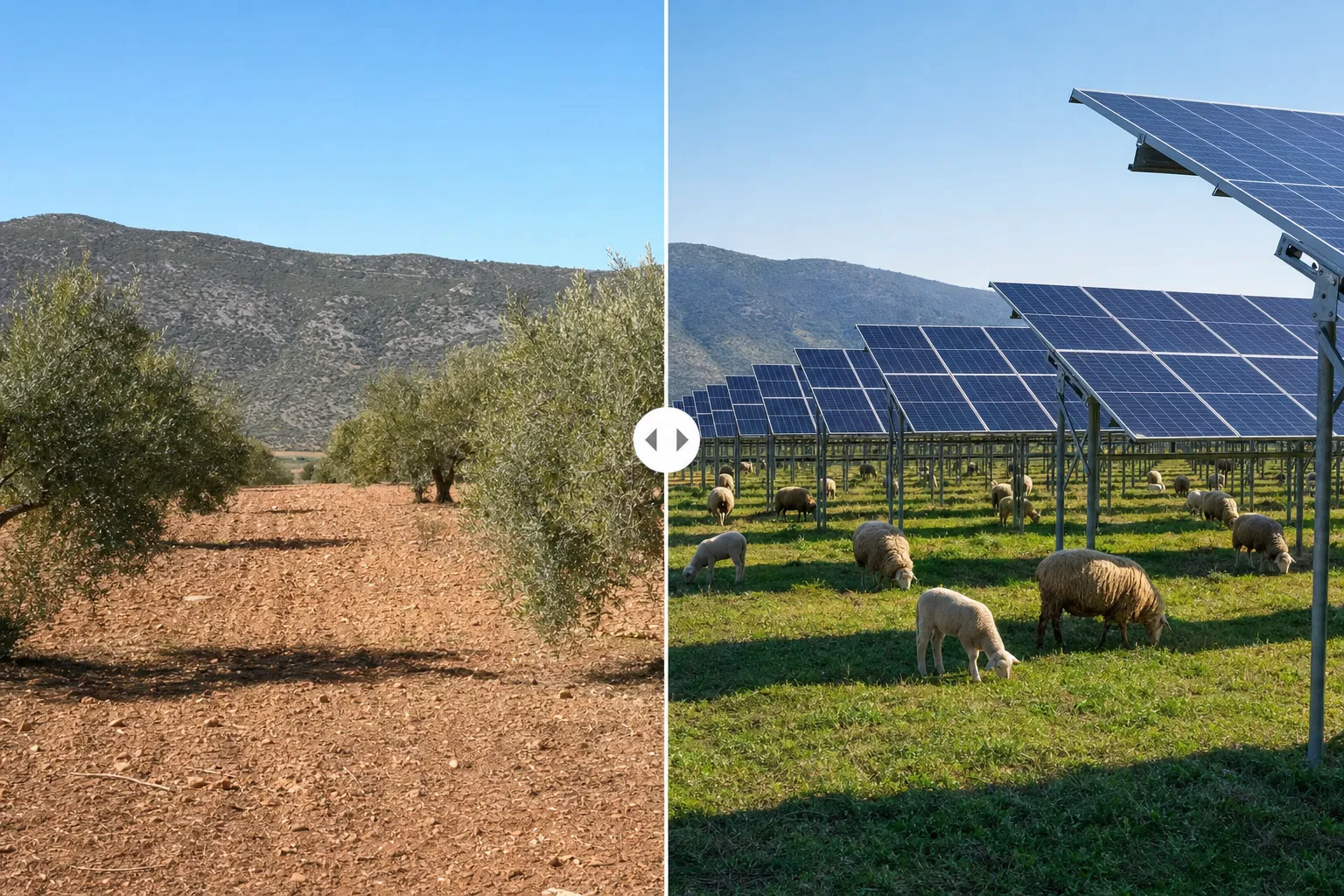 Land transformation - before and after solar installation