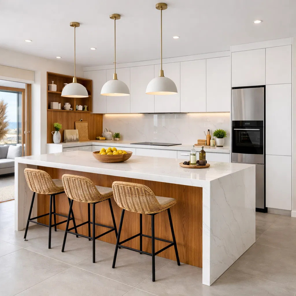 Cocina abierta con isla