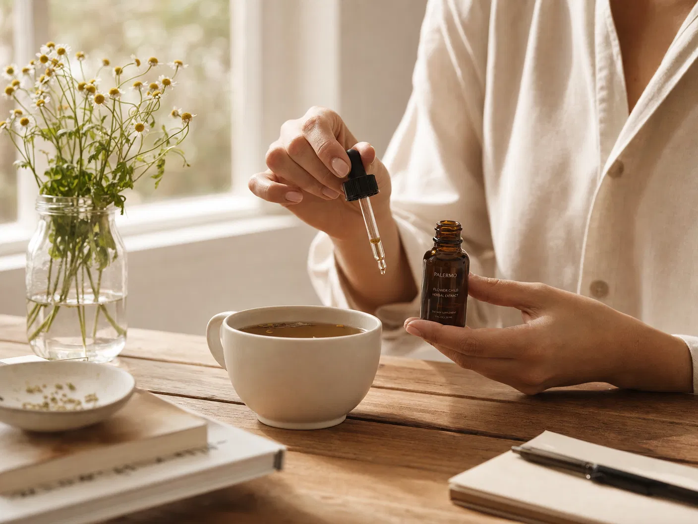 Using Lymph Health drops as part of a morning wellness ritual