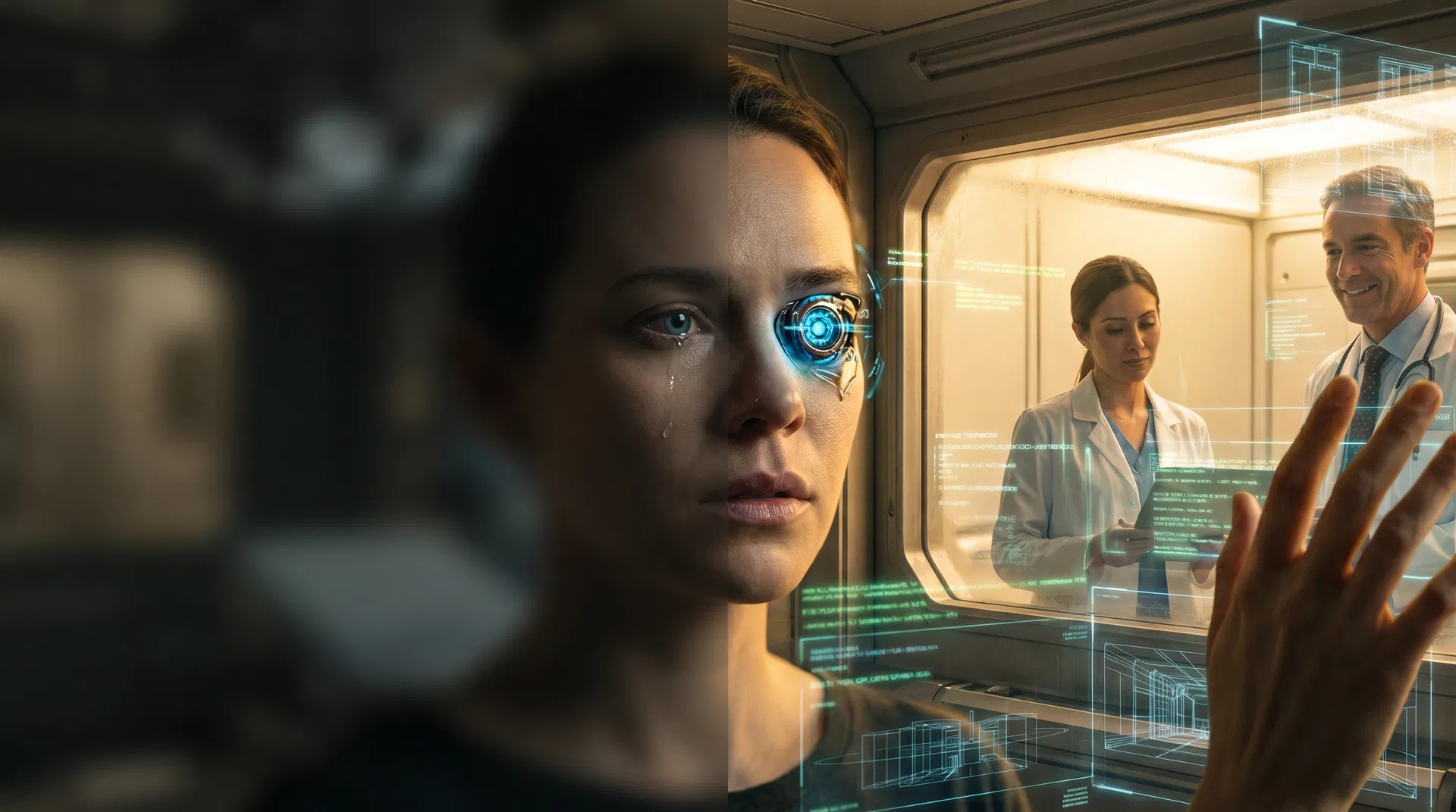 Paciente viendo por primera vez con su ojo biónico