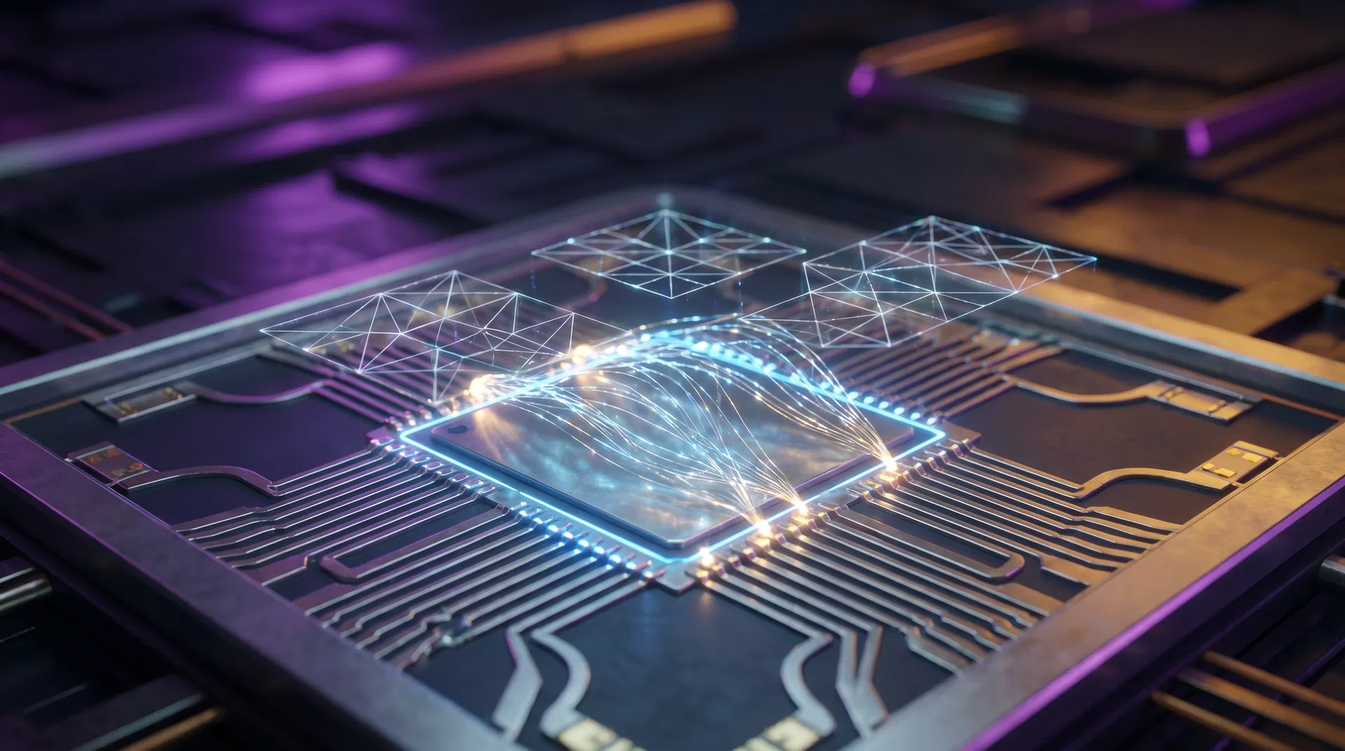 Chip cuántico con circuitos de unión Josephson y patrones de corrección de errores